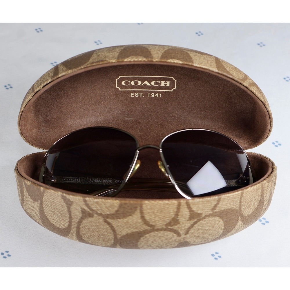 Coach ALYSSA S565 Crystal Sunglasses Designer Silver Frames Eyewear Women's Y2K - Picture 12 of 13